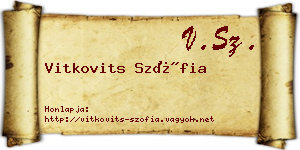 Vitkovits Szófia névjegykártya